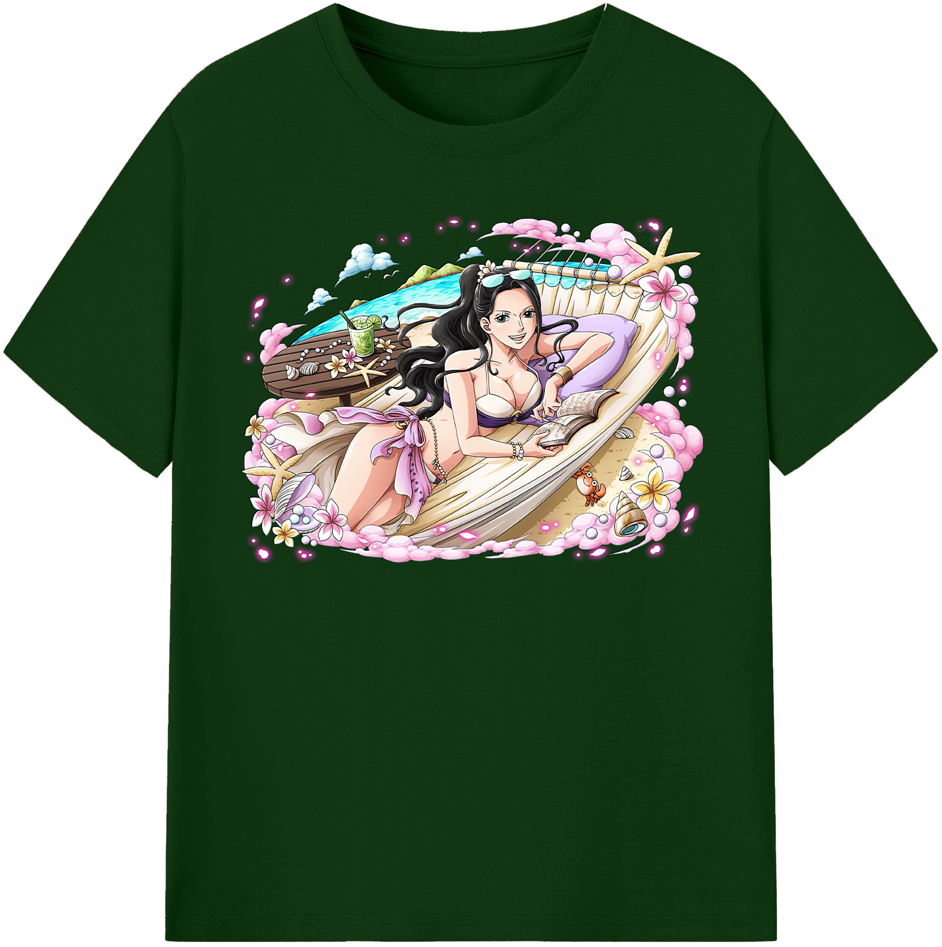 ワンピース ニコ・ロビン ONE PIECE Nico Robin 綿100％半袖Tシャツ（フロントプリント）
